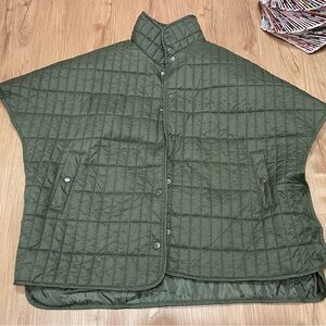 Green Quilted Poncho